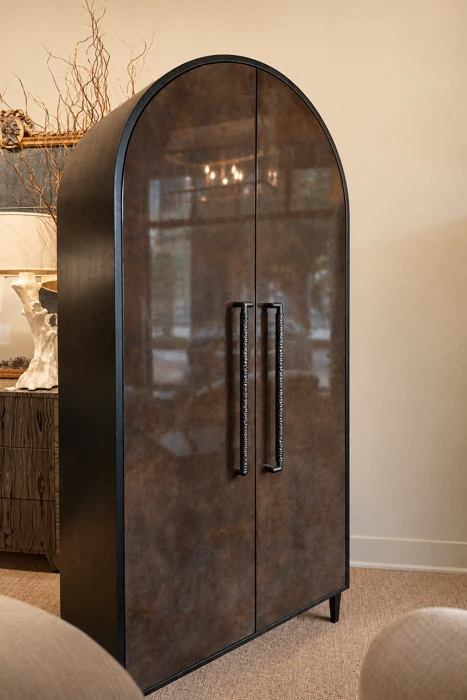 Arched Glass-Door Cabinet