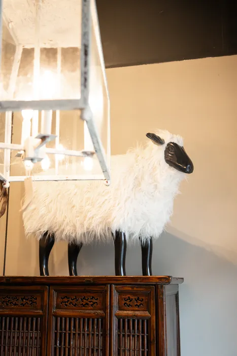 White Sheep Sculpture