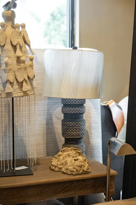 Black Patterned Table Lamp