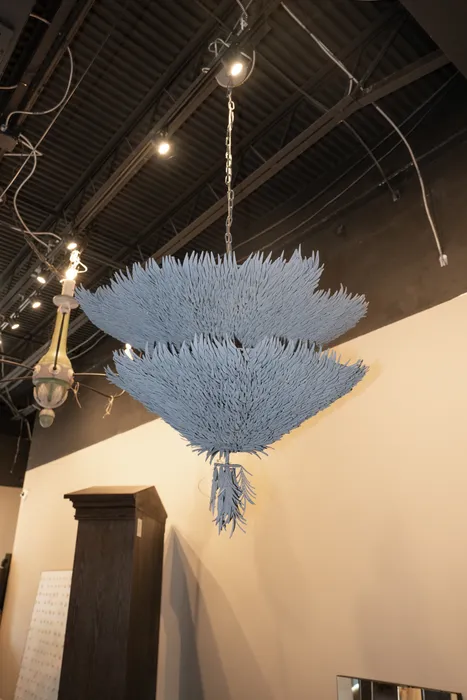 Blue Tiered Chandelier