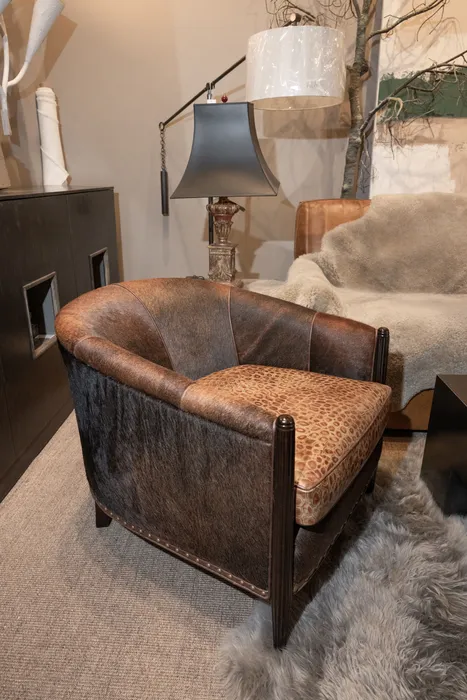 Brown Barrel Chair