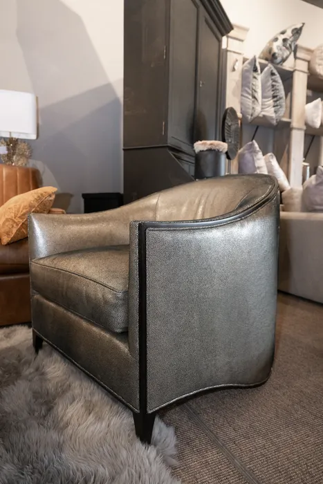 Silver Barrel Chair